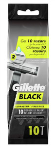 Gillette Mens Black Razor Disposable 10 Count