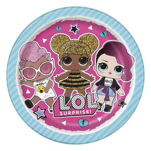 LOL Surprise Paper Plates Round 9 inch Assorted Party Design 8 Ea