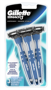 Gillette Mens Mach 3 Razor Disposable 3 Count Gillette Mens Mach 3 Razor Disposable 3 Count