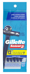 Gillette Mens Sensor 2 Razor Disposable 12 Count Gillette Mens Sensor 2 Razor Disposable 12 Count