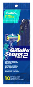 Gillette Mens Sensor Plus 2 Razor Disposable 10 Count Gillette Mens Sensor Plus 2 Razor Disposable 10 Count