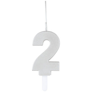 Unique Birthday Candle Silver Sparkler Number 2 Decorative Party Supply 1 Ea