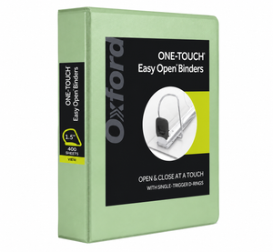 Oxford One-Touch Easy Open Binder 1.5 IN Assorted Natural Pastels