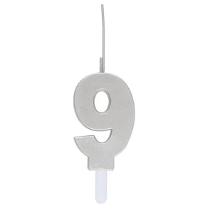 Unique Birthday Candle Silver Sparkler Number 9 Decorative Party Supply 1 Ea