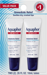 Aquaphor Lip Repair Ointment, 0.35 Tube, Pack of 2