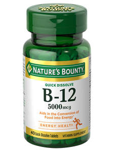 Nature's bounty Vitamin B-12,  5,000 mcg, 40 Tablets