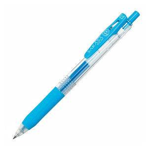 Zebra Sarasa Clip Gel Retractable Pens Smooth Writing 0.5 mm Light Blue 12 Ea