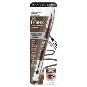 Maybelline Line Express Eyeliner Pencil, Sharpenable Wood, Brownish Black, 0.035 oz