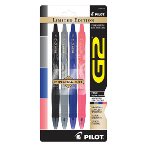 Pilot G2 Mineral Art Gel Pen Assorted Fine Colors Smooth Writing Performance School Office Supply 4 Ea