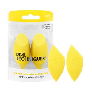 Real Techniques Miracle Concealer Sponge Professional Makeup Tool Pack for Face Application 2 Ea