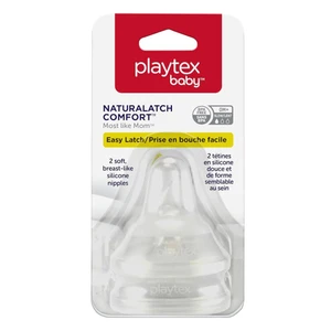 Playtex Baby NaturaLatch Silicone Bottle Nipples Comfortable Feeding Slow Flow Durable Design 2 Ea