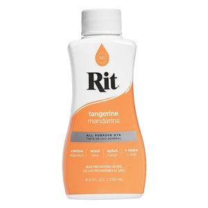 Rit All-Purpose Liquid Fabric Dye in Tangerine Color for Vibrant Fabric Coloring, 8 oz
