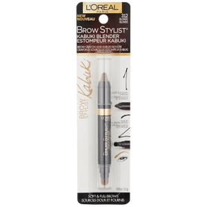 L'Oreal Paris Brow Stylist Kabuki Blender Brow Crayon Blonde Soft Blendable Formula, 0.05 Oz