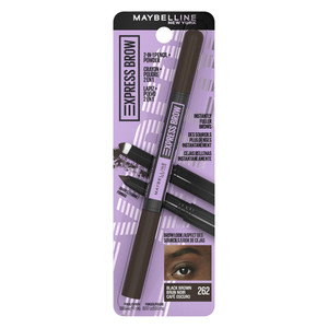 Maybelline Express Brow 2-in-1 Eyebrow Pencil and Powder Black Brown, 0.0.3 Oz