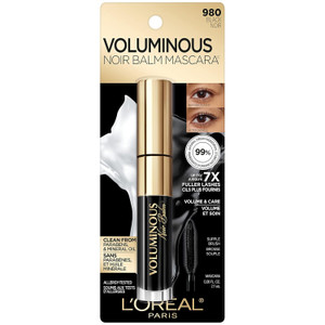 L'Oreal Paris Voluminous Noir Balm Mascara Black Volumizing Caring Formula, 0.26 Oz