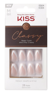 Kiss Classy Nails 28 Count Medium Length Chevron Tip Kiss Classy Nails 28 Count Medium Length Chevron Tip