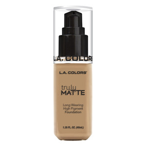 L.A. Colors Truly Matte Foundation CLM354 Soft Beige Long-Lasting Coverage, 1.35 Oz