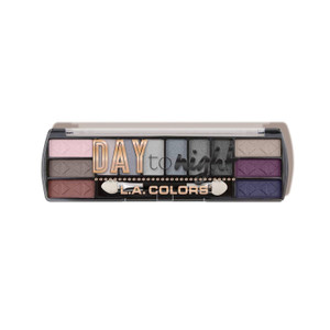 L.A. Colors Eyeshadow Palette Day to Night 12-Color Evening Smoky Shades, 1 Ea