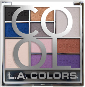 L.A. Colors Eyeshadow Palette Color Block 10-Color Cool Blues and Purples, 1 Ea