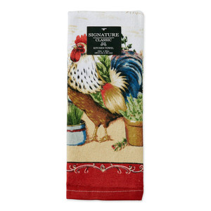 J&M Home Fashions Printed Terry Kitchen Towel Coffee Time 16x26 Inch, 1 Ea