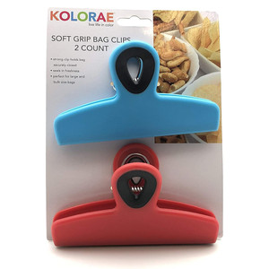 Kolorae Soft Grip Bag Clips for Kitchen, 2 Ea