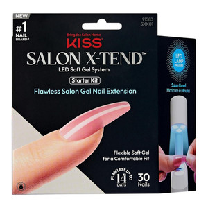 KISS Salon X-tend LED Soft Gel Nail System for At-Home Manicure Tone, 30 Ea
