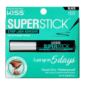 KISS SuperStick Strip Lash Adhesive for Secure Hold Black, 0.17 Oz
