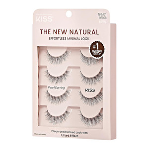 KISS The New Natural False Lashes for Minimal Look Pearl Earring Style, 8 Ea