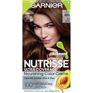 Garnier Nutrisse Ultra Coverage  Color Creme, 600 Deep Light Natural Brown