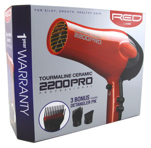Kiss Red Dryer 2200 Tourmaline 3 Attachments (Ceramic) Kiss Red Dryer 2200 Tourmaline 3 Attachments (Ceramic)