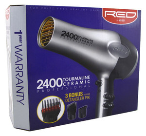Kiss Red Dryer 2400 Tourmaline 3 Attachments (Tourm Ceramic) Kiss Red Dryer 2400 Tourmaline 3 Attachments (Tourm Ceramic)