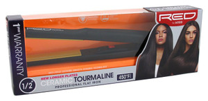 Kiss Red Flat Iron 0.5Inch Ceramic Tourmaline Kiss Red Flat Iron 0.5Inch Ceramic Tourmaline