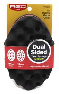 Kiss Red Twist Sponge Medium Dual Sided
