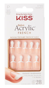 Kiss Salon Acrylic French 28 Count Petite Length Nude Kiss Salon Acrylic French 28 Count Petite Length Nude