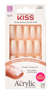 Kiss Salon Acrylic Natural 28 Count Long Length Kiss Salon Acrylic Natural 28 Count Long Length