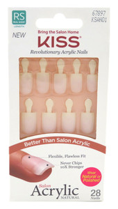 Kiss Salon Acrylic Natural 28 Count Real Short Nude