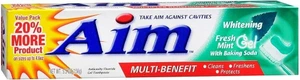 AIM, White Gel, white mint, 5.5 Oz