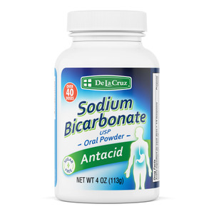 De La Cruz Baking Soda Medication, Sodium Bicarbonate Stomach Cleaner, USP Grade, 4oz