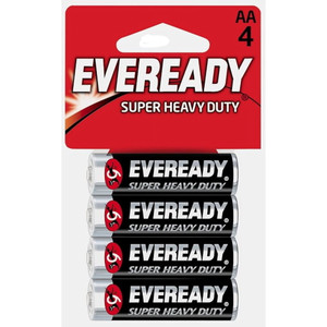 Eveready Heavy Duty AA Batteries, 1215Sw, 4count