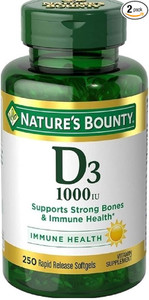 Nature's Bounty Vitamin D3-1000 IU, Rapid Release Softgels 250 ea