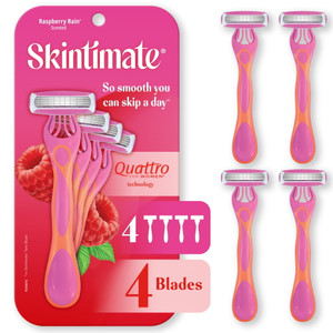 Skintimate Raspberry Rain Razors, 4 Count