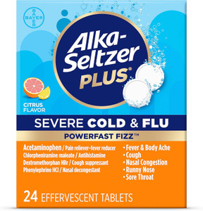 Alka-Seltzer Plus Severe, Cold & Flu Medicine, Citrus, 24count