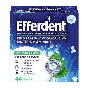 Efferdent Anti-Bacterial Denture Cleanser Mint Fresh 44count