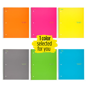 Five Star Spiral Notebook, 1 Subject, College Ruled Paper, 100 Sheets,  Color Selected For You