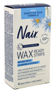 Nair Hair Remover Wax Ready Strips 40 Count Sensitive Face Nair Hair Remover Wax Ready Strips 40 Count Sensitive Face