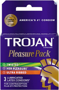 Trojan Pleasure Pack Lubricated Condoms - 3 count