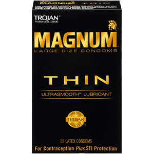 Trojan Magnum Thin Lubricant, 12count
