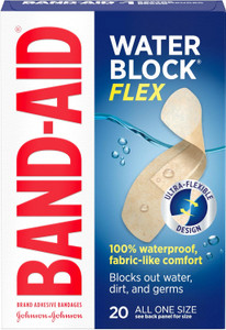 BAND-AID Water Block Flex 100% Waterproof 20count