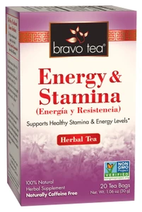Bravo Tea Energy and Stamina Caffeine, 20 Tea Bags