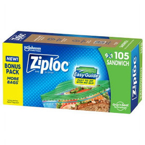 Ziploc Sandwich Bags, 105 Count
